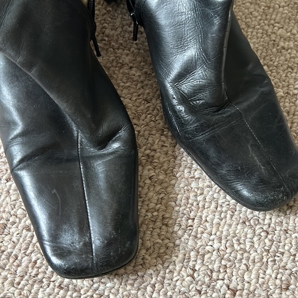 Vintage leather Enrico Antinori square toe square heel calf high boots 39.5 - Picture 3 of 9